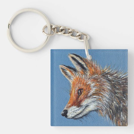 Fuchs Malerei Schlüsselanhänger (Vorderseite)