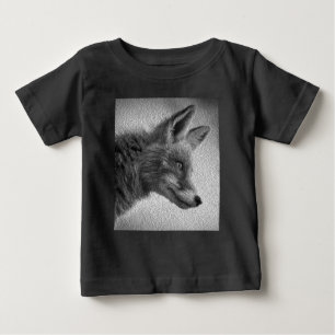 FUCHS MALEREI STIL SCHWARZ WEISS BABY T-SHIRT