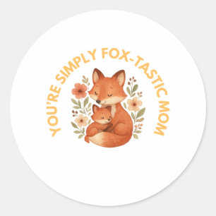 Fuchs Mama Muttertag Runder Aufkleber