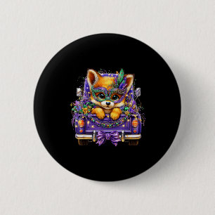 Fuchs Mardi Gras LKW Nola Süße Kinder Jungen Mädch Button