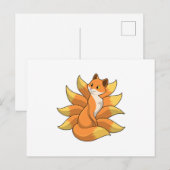 Fuchs mit 9 Fuchsschwänzen Postkarte (Vorne/Hinten)