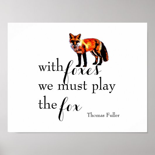 Fuchs mit Anführungsplakat für Dekoration in Zuhau (Vorne)