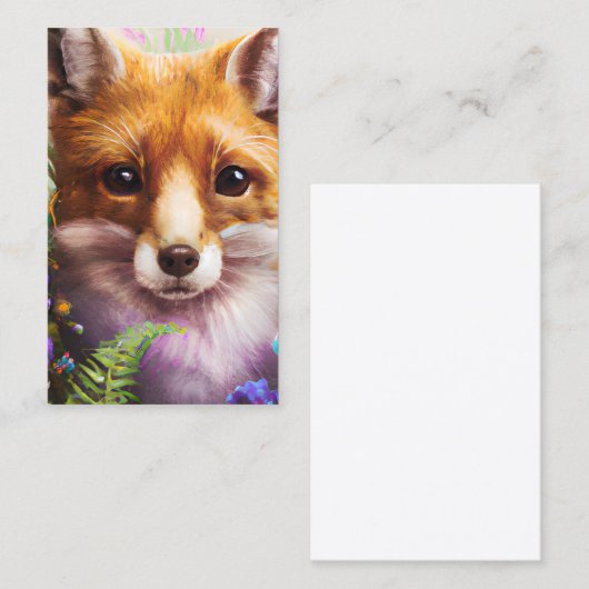 Fuchs mit Blume Visitenkarte (Vorne/Hinten)