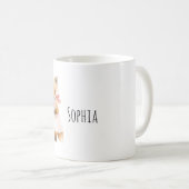 Fuchs mit Blumen Rosa Kleid Kaffeetasse (VorderseiteRechts)