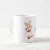 Fuchs mit Blumen Rosa Kleid Kaffeetasse (Vorderseite Links)