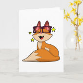 Fuchs mit Brille Karte (Gelbe Blume)