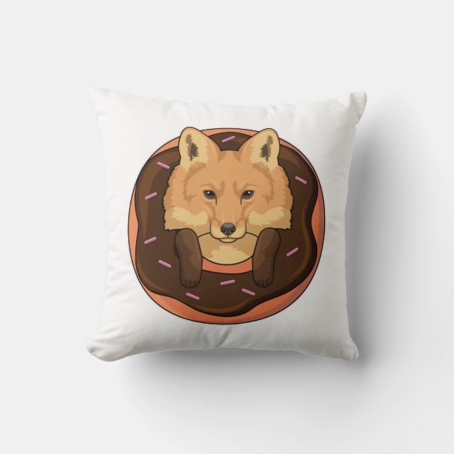 Fuchs mit Donut Kissen (Vorderseite)
