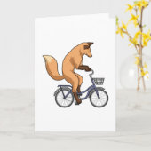 Fuchs mit Fahrrad Karte (Gelbe Blume)
