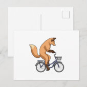Fuchs mit Fahrrad Postkarte (Vorne/Hinten)