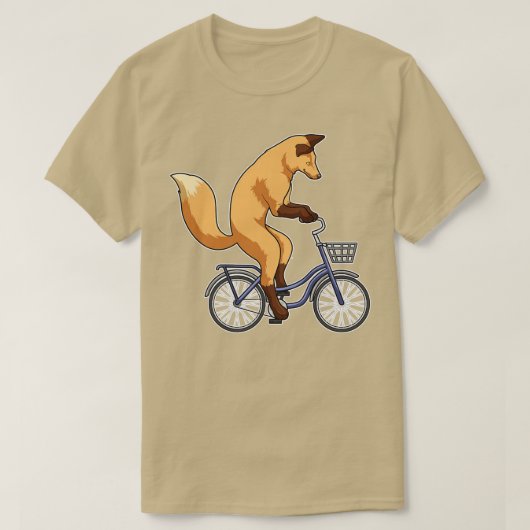 Fuchs mit Fahrrad T-Shirt (Design vorne)