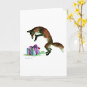 Fuchs mit Gegenwart Karte (Gelbe Blume)