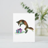 Fuchs mit Gegenwart Postkarte (Stehend Vorderseite)