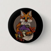Fuchs mit Herbsthockern Button (Vorderseite)