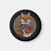 Fuchs mit Herbsthockern Magnet (Vorne)