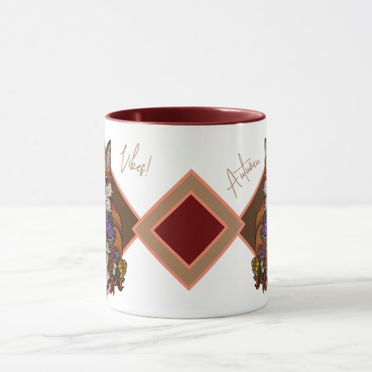 Fuchs mit Herbsthockern Tasse (Zentrum)