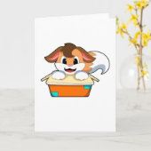 Fuchs mit Kiste Karte (Gelbe Blume)