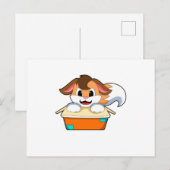 Fuchs mit Kiste Postkarte (Vorne/Hinten)