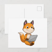 Fuchs mit Laptop Postkarte (Vorne/Hinten)