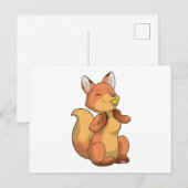 Fuchs mit Lutscher Postkarte (Vorne/Hinten)