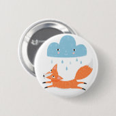 Fuchs mit Regenwolke Button (Vorne & Hinten)