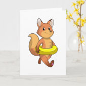 Fuchs mit Rettungsring Karte (Gelbe Blume)