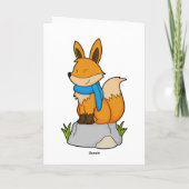 Fuchs mit Schal auf Felsen Karte (Rückseite)