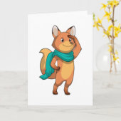 Fuchs mit Schal Karte (Gelbe Blume)