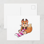 Fuchs mit Schal Postkarte (Vorne/Hinten)