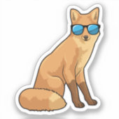 Fuchs mit Sonnenbrille Aufkleber (Vorderseite)