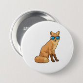 Fuchs mit Sonnenbrille Button (Vorne & Hinten)