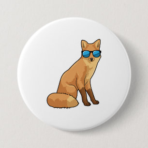 Fuchs mit Sonnenbrille Button