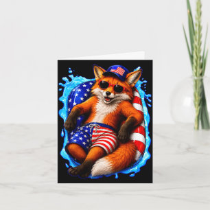 Fuchs mit Sonnenbrille patriotisches Tier Sommerpo Karte
