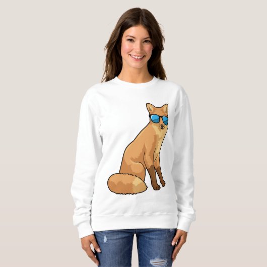 Fuchs mit Sonnenbrille Sweatshirt (Vorne ganz)