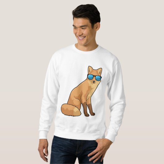 Fuchs mit Sonnenbrille Sweatshirt (Vorne ganz)