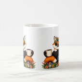 Fuchs mit Sonnenbrille und Wildblumen Tasse (Mittel)