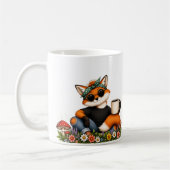Fuchs mit Sonnenbrille und Wildblumen Tasse (Links)
