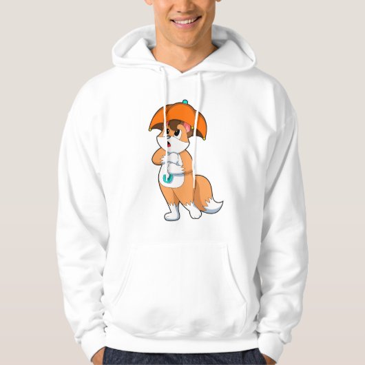 Fuchs mit Umbrella Hoodie (Vorderseite)