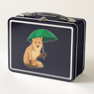 Fuchs mit Umbrella Metall Brotdose