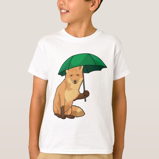 Fuchs mit Umbrella T-Shirt (Vorderseite)