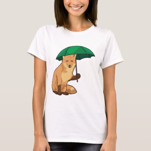 Fuchs mit Umbrella T-Shirt (Vorderseite)