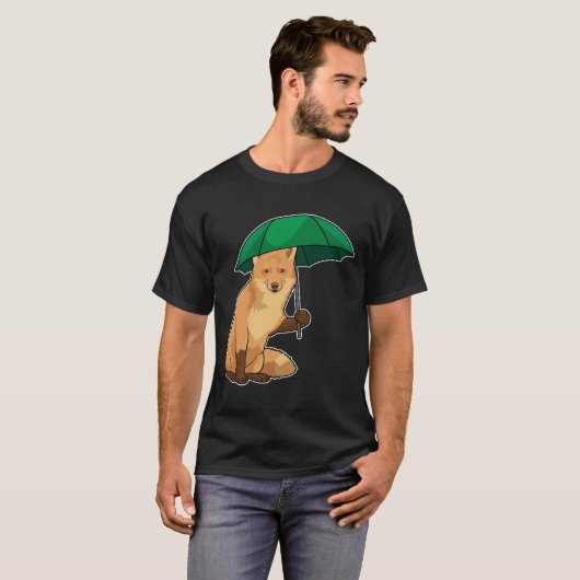 Fuchs mit Umbrella T-Shirt (Vorne ganz)