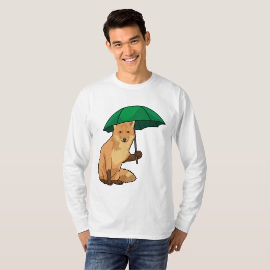 Fuchs mit Umbrella T-Shirt (Vorne ganz)