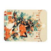 Fuchs mit Weihnachtsbaum und Geschenken Magnet (Horizontal)