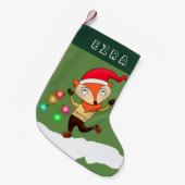 FUCHS MIT WEIHNACHTSlichtern CHRISMTAS. NIEDLICHER Kleiner Weihnachtsstrumpf (Vorderansicht (hängend))