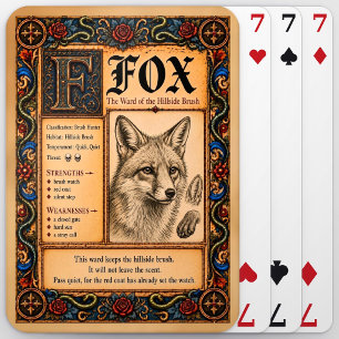 Fuchs, mittelalterliche Bestiarien-Kunst Spielkarten
