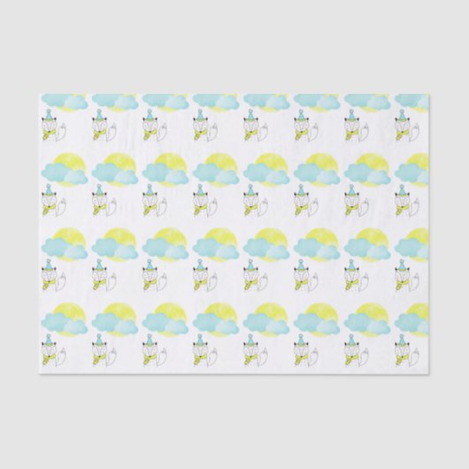 Fuchs, Mond und Wolken Seidenpapier (Vorderseite)