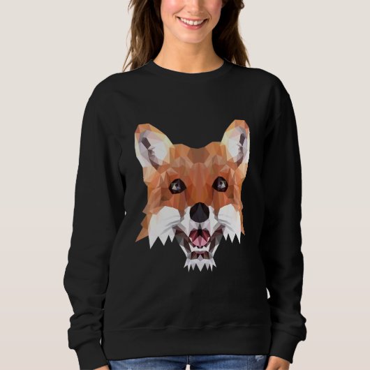 Fuchs-Motiv Polygon Fuchs Füchse Waldtiere Sweatshirt (Vorderseite)