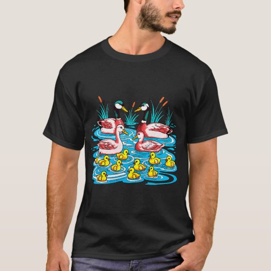 Fuchs-Mutter und Kit mit violetten Vögeln T-Shirt (Vorderseite)