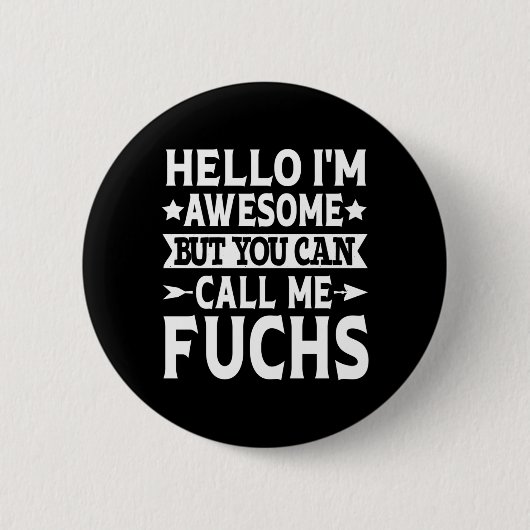 Fuchs Nachname Ruf Fuchs Familie Team Nachname Button (Vorderseite)