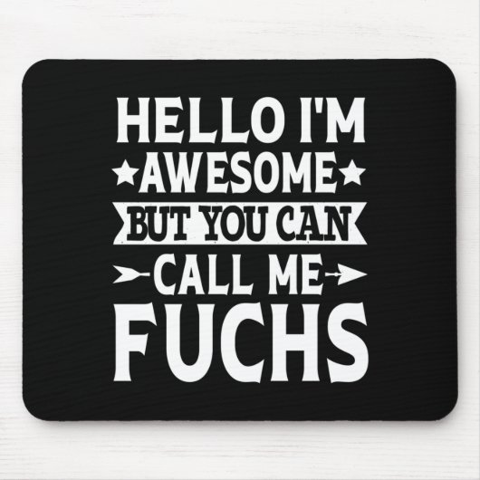 Fuchs Nachname Ruf Fuchs Familie Team Nachname Mousepad (Vorne)